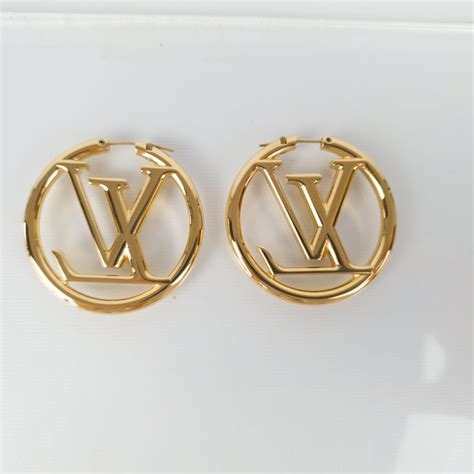 louis vuitton earrings v hoop|louis vuitton refurbished earrings.